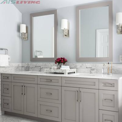 China Classic Double Sink Modern Free Standing Commercial Bathroom Vanity Units for sale