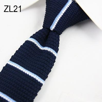 China Wholesale Mens 100% Polyester Handmade Stripes Knitted Necktie Knit Tie Pattern for sale