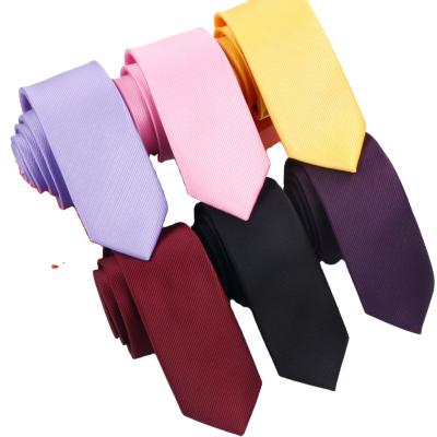 China 100% Polyester Handmade Solid Custom Factory Made OEM Men's Skinny Ties for sale