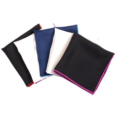 China Comfortable Multi Color Private Label HandRolled Silk Handkerchiefs OEM Men's Pocket Square for sale