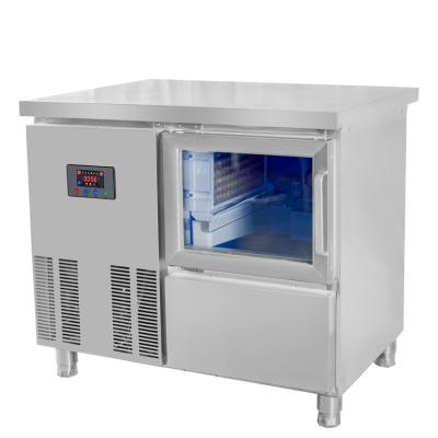 China Hotels Commercial 200 Bls Per Day Water Cooled Ice Maker Machine With Operating Table For Beverage, Cafe, Hotel for sale