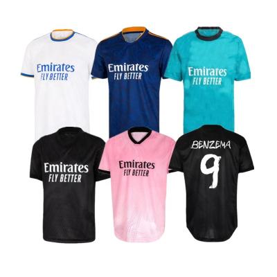 China 2023 Quality BENZEMA Special Edition Black Quick Dry Thai Pink Pink Soccer Jerseys Customize HAZARD Modric ASENSIO Courtois Football Shirts for sale