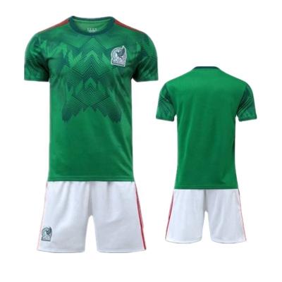 China 2022 adult soccer shirt mexico soccer jersey 2023 mexico kids kit green quick dry home uniform best quality customize set for sale