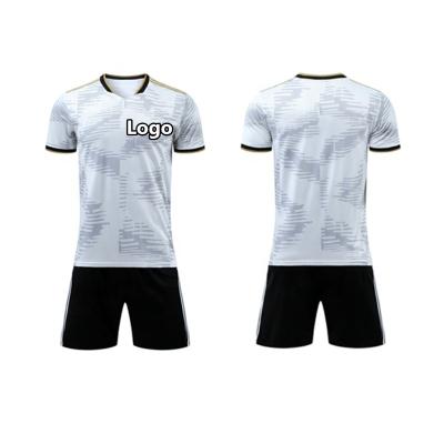 China 2022 World Cup Germany Soccer Uniform Kids Men Soccer Jersey Kits Custom Uniform Set Quick Dry White Soccer Shirt for sale