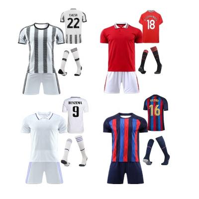 China Mens Kids Kids Quick Dry Soccer Jersey Set Wholesale Custom Thai Wear Top Quality Shirt Football Club Team Jersey Soccer Uniform Kits for sale