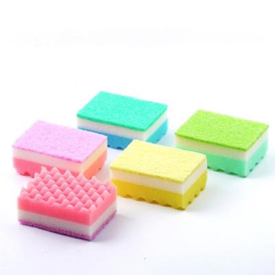 China Dishwashing Sponge For Kitchen Dishwashing Utensils Household Easy hold Shape Dish Washing Wipe for sale