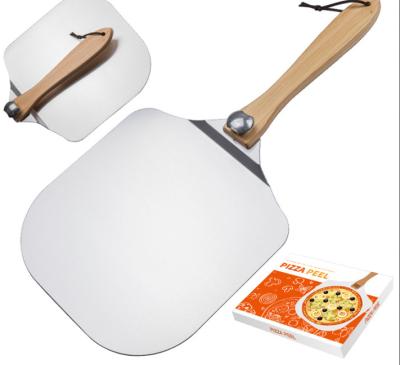 China Stored Kitchen Application Cake Pizza Tools Foldable Handle Pizza Cutter Shovel for sale