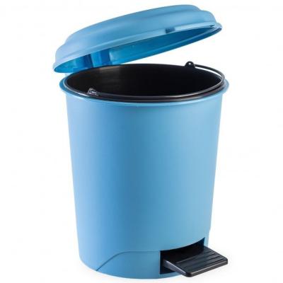 China Squeezing Type Plastic Waste Bins With Wheels And Round Foot Pedal Dustin for sale