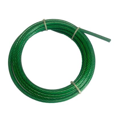 China 7*7 6*7 7*19 6*19 8*19+7*7 19*7 1*19 1*12 6*12PE Steel Wire MANUFACTURING Biodegradable Green Translucent Plastic Coated Rope for sale