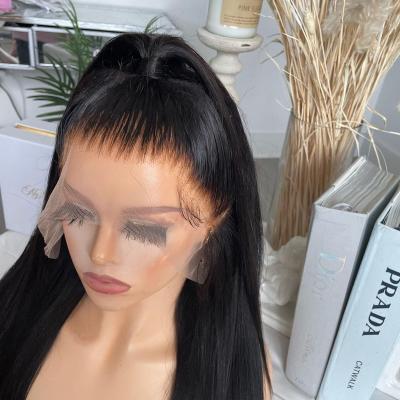 China Silky straight wave straight 360 hair wigs for women color 360 full lace wig human hair HD virgin lace frontal wigs with baby hair for sale