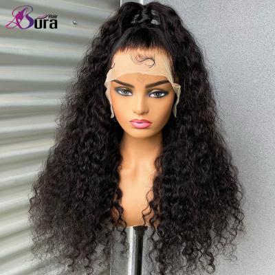 China Deep Wave HD Lace Wigs Virgin Hair Brazilian Transparent Full Lace Frontal Wigs Deep Wave Wig Hair for sale