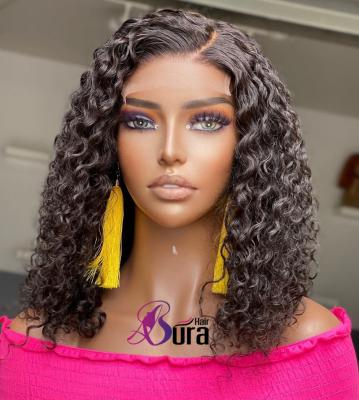 China Jerry Curly Grade 12A Transparents Brazilian Virgin Hair Wigs Bleached Swiss Knots Lace Closure Hair Wig for sale