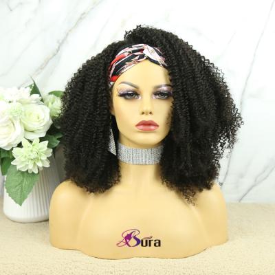 China Brazilian Curly Curly Afro Kinky Curly Hair Wigs 200% Density Virgin Hair Headband Virgin Hair Headband Wigs for sale