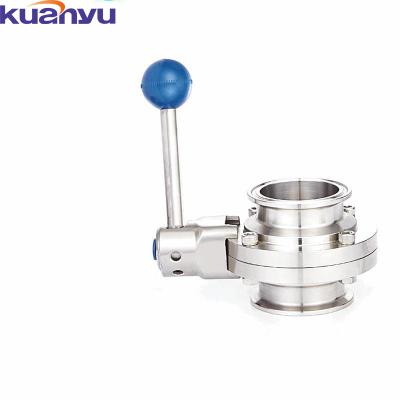 China DN15-DN100 DN15-DN200 Stainless Steel 304 304L 316L Hot Selling Sanitary Quick Installation Butterfly Valve for sale