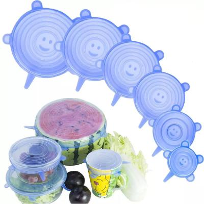 China Non Puddle Universal Silicone Food Cover Food Stretch Wrap Silicone Lid Cup Cover for sale