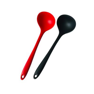 China Sustainable Silicone Integral Process Spoon Pan Tableware Cooking Soup Porridge Non-Stick Spoon for sale