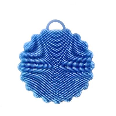 China Viable Flower Shape Cleaning Sweeps Multifunctional Silicone Dishwashing Brush For Kitchen Silicone Single Side Cleaning Brush for sale