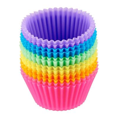 China Food Grade BPA Free Sustainable Cake Mold Silicon Multi Colors Round Muffin Cup Baking Silicone Cake Mold for sale