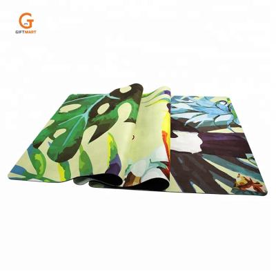 China wholesale custom print eco-friendly suede rubber yoga mat Sweat-absorbed and anti-slip for sale