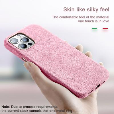 China Fashion Solid Color Warm Plush Anti-fall TENCHEN Mobile Cover For Pro 12 11 XS Max Simple Suede Soft Phone Max iPhone 13 Case for sale