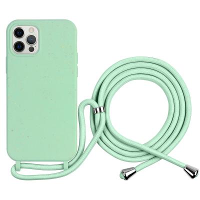 China PLA+Bamboo+Eco-friendly PLA Rope PPM Necklace Biodegradable Phone Case Detachable Cross - Body Phone Case for sale