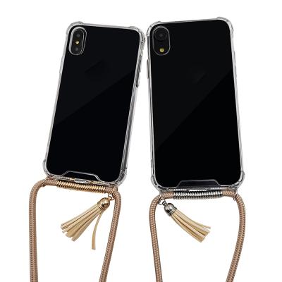 China Anti-fall TENCHEN Cross - Body Necklace Phone Case For iPhone Case With Tassel Pendants for sale