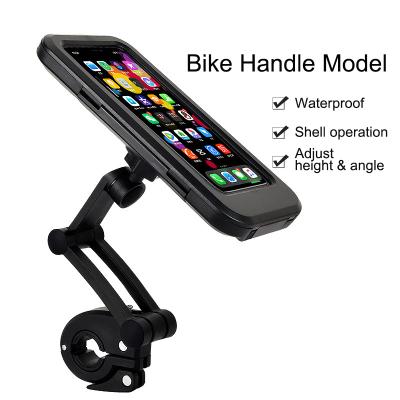 China TENCHEN Adjustable 360 ​​Degree Rotation Waterproof Motorcycle Mount Bike Mobile Phone Holder For All Size Phone for sale