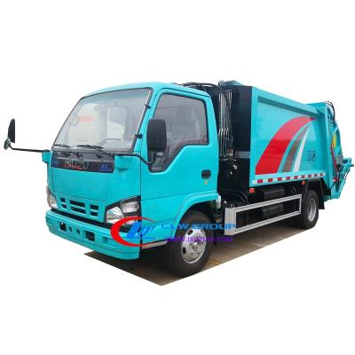 China Japanese Building Material Stores Small Isuzu NKR 6m3 Waste Collection Garbage Truck Discount Price for sale