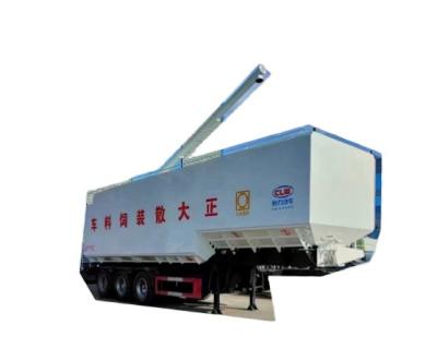 China Truck Trailer 3 Axles Chicken Pig Poultry Bulk Feed Tank Trailer Transport Truck Grain Delivery Truck for sale