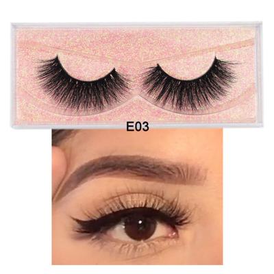 China 2021 Hot Selling Soft Packaging False Mink Fake Silk Eyelashes Soft Strip Custom Eyelashes for sale