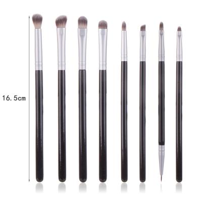 China Angular blush 2021 8 PCS eyeshadow eye blending detailsmake up brushes black wooden quality best price cheap custom eye makeup brush for sale