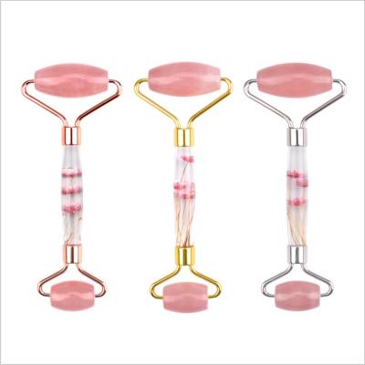 China Factory Skin Lift Face Jade Germanium Stone Flower Facial Massager 2021 Whitening Set Anti Aging Tool Rodillo De Jade Roller For Logo for sale