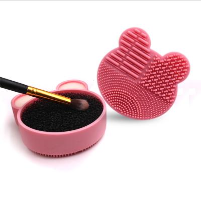 China Beauty Care Makeup Tools 2021 Green Purple Makeup Brush For Pad No Logo In The Mini Makeup Stock Silicone Pad Brush Wholesale Makeup Brush Dry Wet Remover Pad for sale