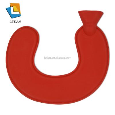 China Reusable Red Medical Natural Rubber Enema With U-shape Hot Water Bottle for sale