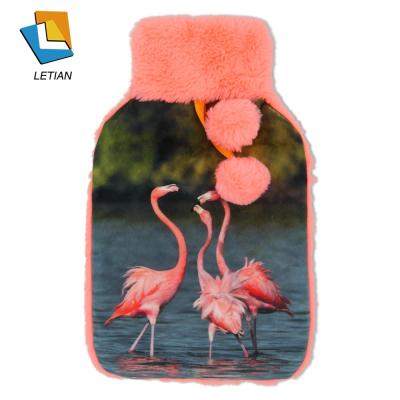 China Natural Rubber Digital Printing Rubber Warm Plush Water Bottle Cover for sale