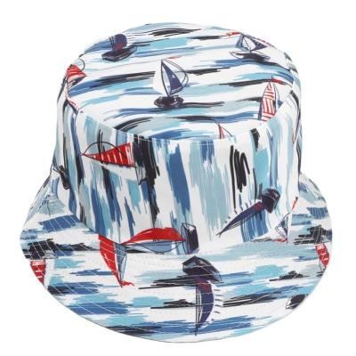 China Striped Fashion Summer Sublimation Pattern Adult Bucket Hats For Woman for sale