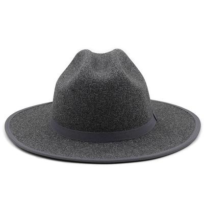 China Fashion Fedora Hats Women Men Brim Wide Gold Thick Chain Band Felt Hats Jazz Cap Winter Women Hats for sale