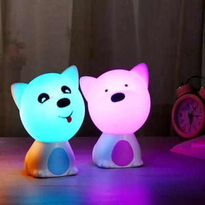 China Contemporary Dog Shaped Pat Light Lamp Soft Silicone Faucet Control Pattern Night Light for sale