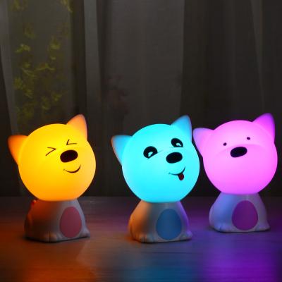 China Mid Century Mini Cute Design Puppy Shaped Creature Animal Night Light with 7 Color Change for sale