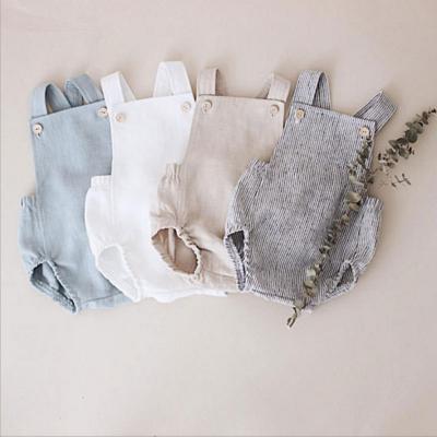 China 2020 100% Cotton Kids Boutique Clothes 100% Organic Cotton Sleeveless Suspender Babyrompers Wholesale for sale