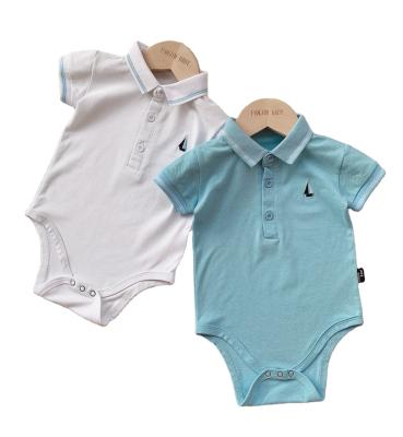 China 2021 Hot Sale 100% Cotton Newborn Baby Boy Clothes Infant Rompers Newborn Baby Rompers Summer Baby Boy Rompers for sale