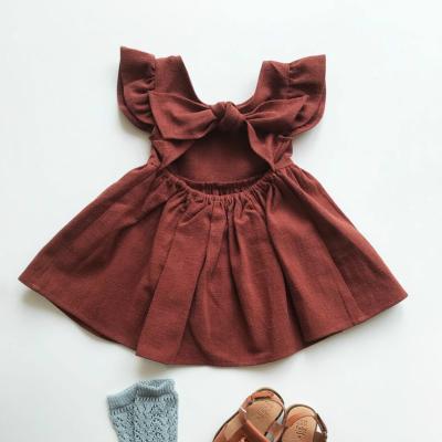 China 2020 Special Sale Little Girl Dress Breathable Organic Baby Girl Dresses Design Sleeveless Backless Baby Dresses for sale