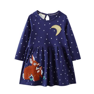 China Breathable Cute Rabbit Pattern Girl Dresses Long Sleeve Star Baby Dresses Factory Direct Sale for sale