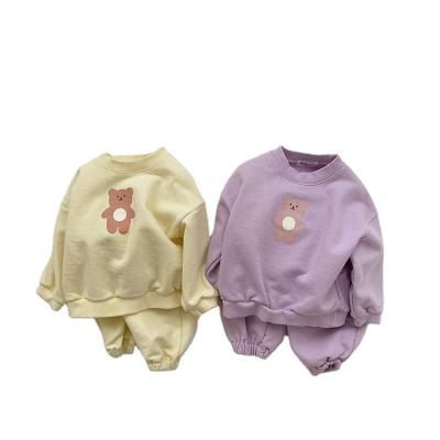 China Full Sleeve Autumn Clothes Baby French Terry Casual Kids Outfits Children 2 PCS Clothing Set for sale