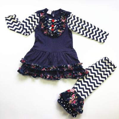 China 2019 new design casual wholesale children's boutique mustard pie remake baby clothes girls autumn clothes kids outfit for sale