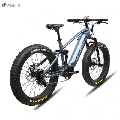 China New Design Full Aluminum Alloy China Ansbern Mid Drive Suspension 48V 1000W Bafang G510 Electric Mountain Bike for sale