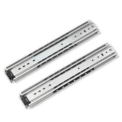 China 3 Fold+Full Extension Lock New Product Metal Drawer Sideboard Drawer Runners 76mm Heavy Duty Cabinet Rails Slide Way for sale