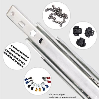 China 3 Fold+Full Extension Best Manufacturer Top Industrial Company Rolled Q235 51mm Steel Heavy Duty Cabinet Rails Slide Way Kitchen Drawer Runner Rail for sale