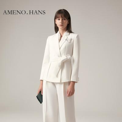 China Anti-wrinkle autumn high quality women long sleeve blazer suit and pants set two-piece outfits for women blazer suit for sale