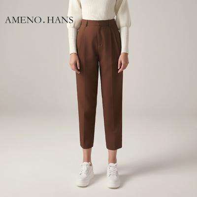 China 2021 Anti-wrinkle style loose pants women casual sweatpants women simple brown harem pants for sale